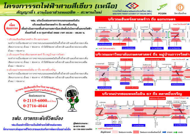 รฟม.แจ้งเบี่ยงช่องทางจราจร "เซ็นทรัลลาดพร้าว-ตลาดยิ่งเจริญ"