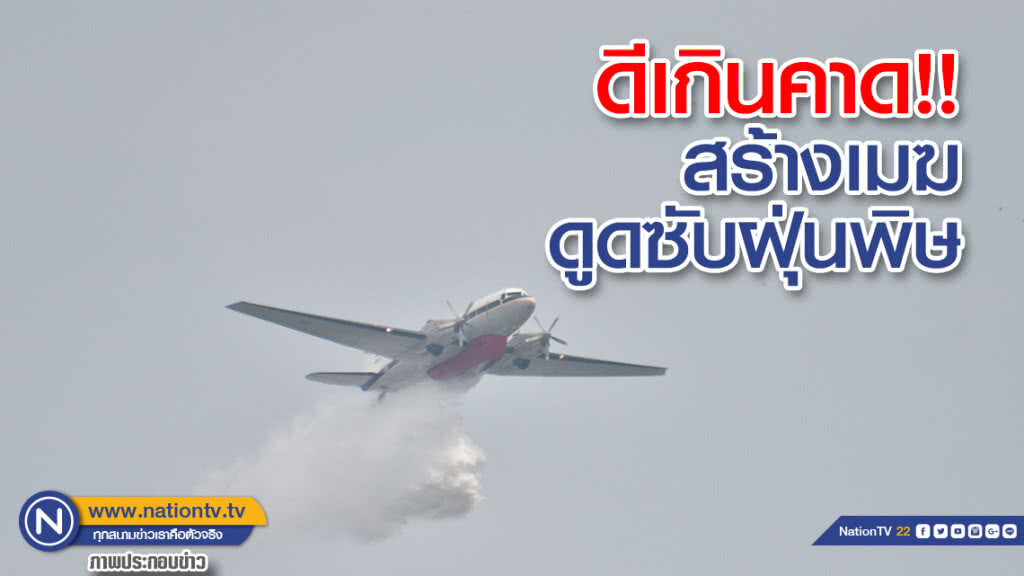 ดีเกินคาด!! สร้างเมฆ ดูดซับฝุ่น วัดสภาพอากาศพบฝุ่นเจือจาง ดีเกินคาด!! สร้างเมฆ ดูดซับฝุ่น วัดสภาพอากาศพบฝุ่นเจือจาง