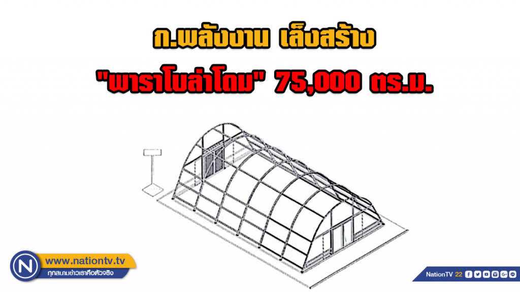 ก.พลังงานเล็งสร้าง "พาราโบล่าโดม"  75,000 ตร.ม.ช่วยชาวบ้านแปรรูปสินค้าเกษตร