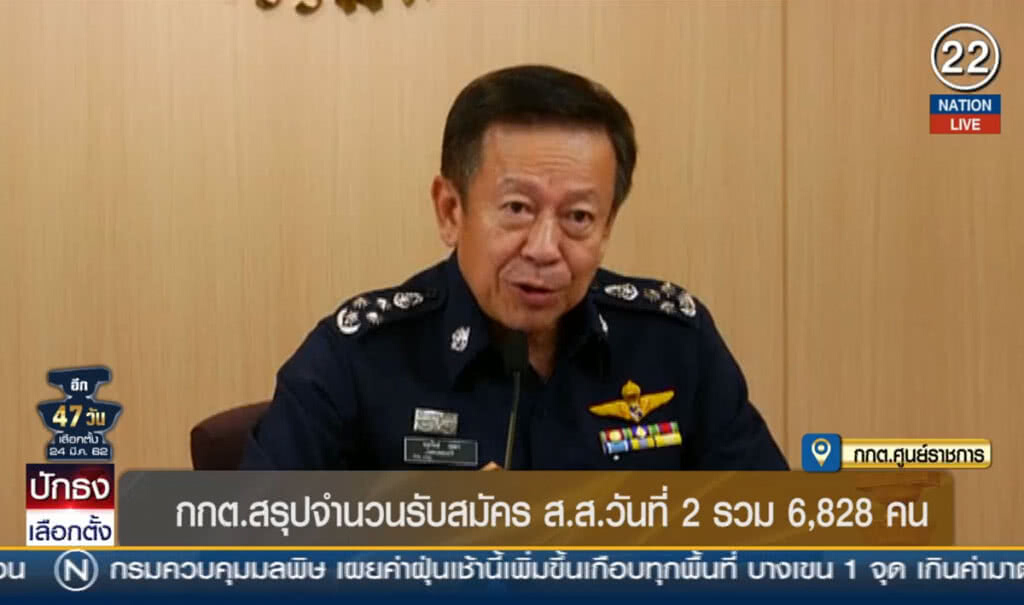 กกต.สรุปจำนวนรับสมัคร ส.ส.วันที่ 2 รวม 6,828 คน