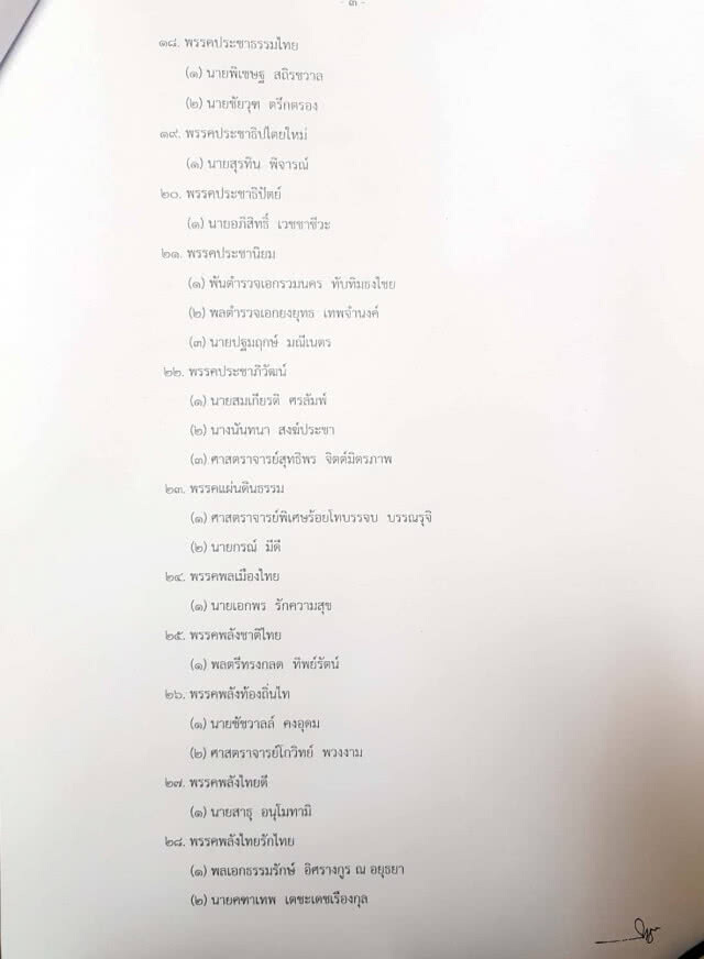กกต. แจ้งรายชื่อบุคคลเพื่อพิจารณาแต่งตั้งเป็นนายกรัฐมนตรี