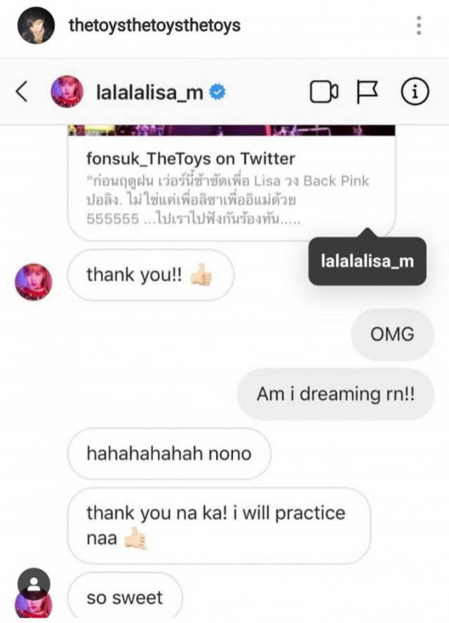 "เดอะทอยส์" คิดว่าฝัน "ลิซ่า แบล็คพิ้งค์" ไดเรคท์หา