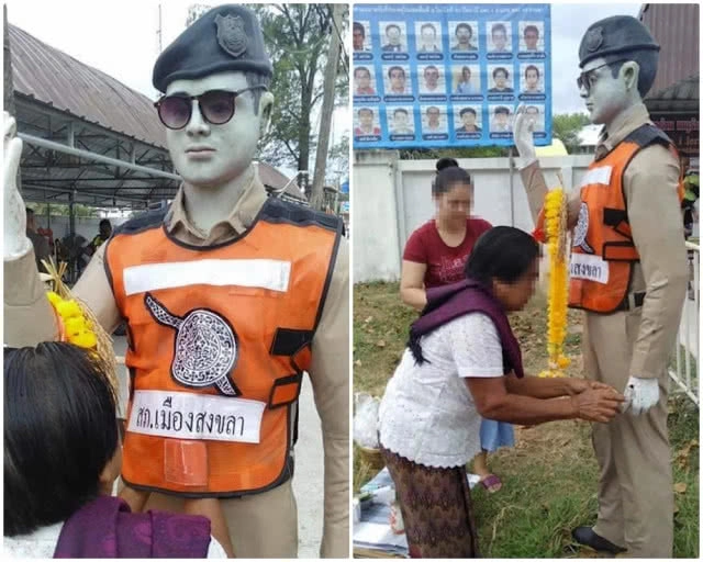 แก้บนหุ่นตำรวจจ่าเฉย ให้โชคถูกหวย-สลากออมสิน