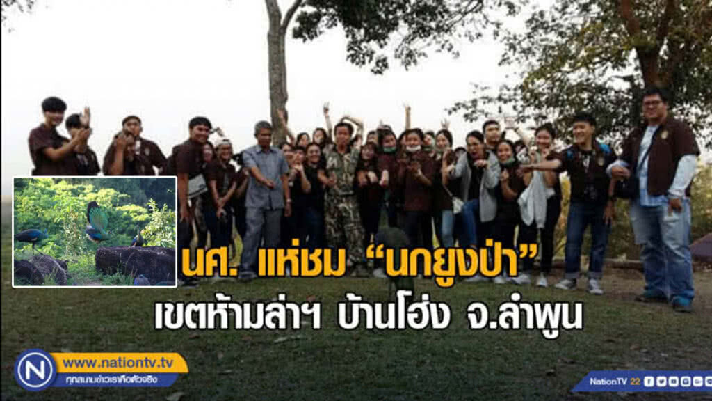 นศ. แห่ชม​ "นกยูงป่า"​ เขตห้ามล่าฯ​ บ้านโฮ่ง จ.ลำพูน