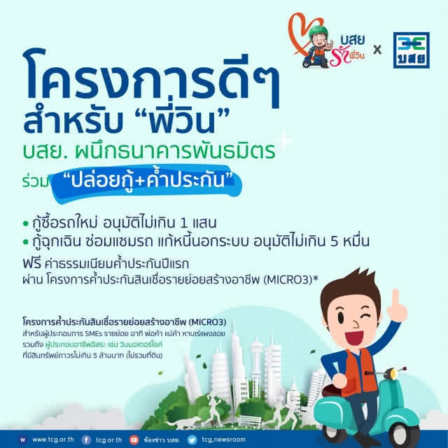 "บสย.รักพี่วิน" แหล่งเงินทุนสำหรับ "พี่วิน"