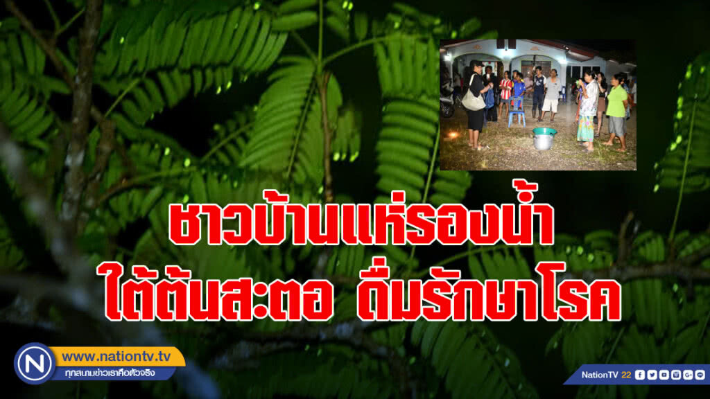 ชาวบ้านแห่รองน้ำใต้ต้นสะตอดื่มรักษาโรค
