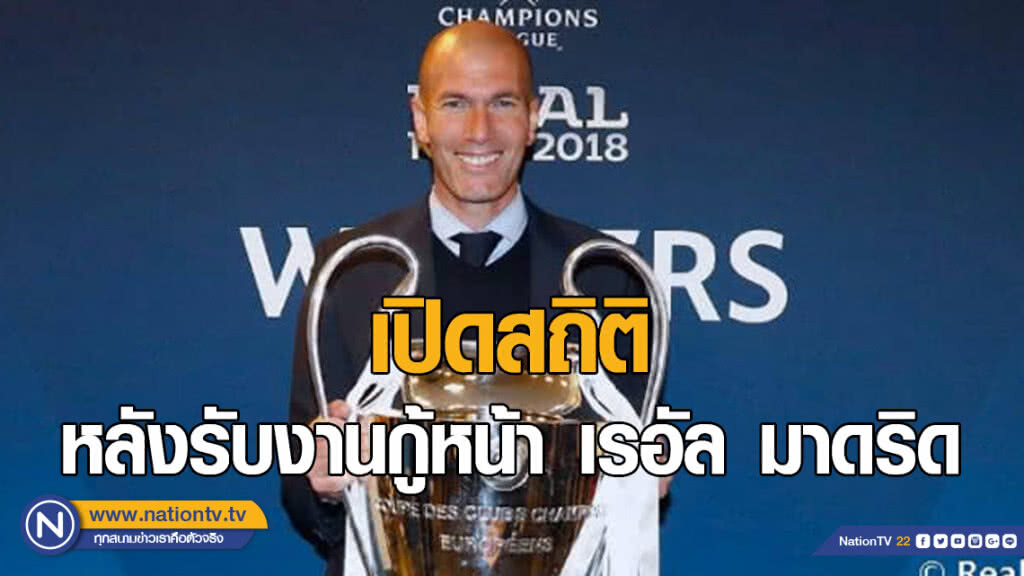 เปิดสถิติ "ซีดาน" หลังรับงานกู้หน้า เรอัล มาดริด