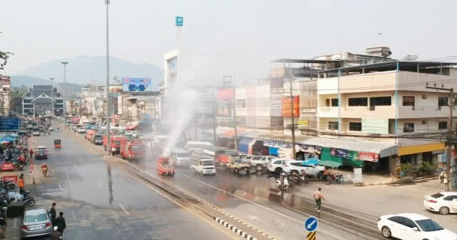 เชียงรายระดมพ่นละอองน้ำลดปริมาณฝุ่น PM 2.5