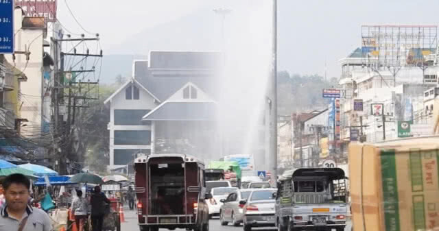 เชียงรายระดมพ่นละอองน้ำลดปริมาณฝุ่น PM 2.5
