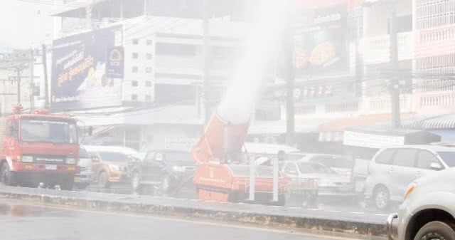 เชียงรายระดมพ่นละอองน้ำลดปริมาณฝุ่น PM 2.5