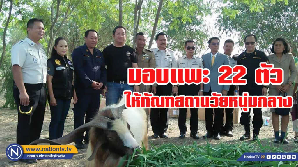 มอบแพะ 22 ตัว ให้ทัณฑสถานวัยหนุ่มกลาง