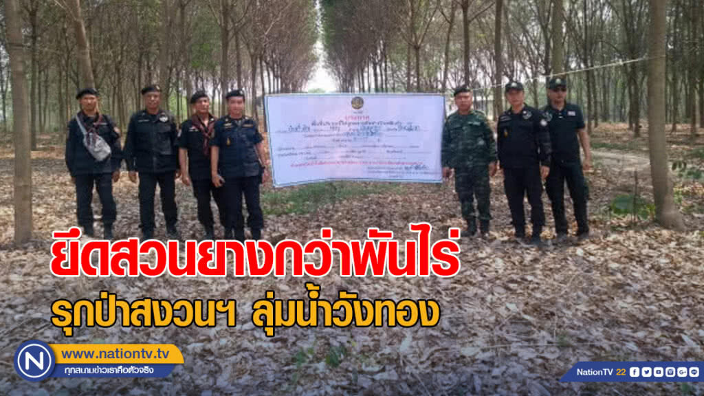 ยึดสวนยางกว่าพันไร่ รุกป่าสงวนฯ ลุ่มน้ำวังทอง