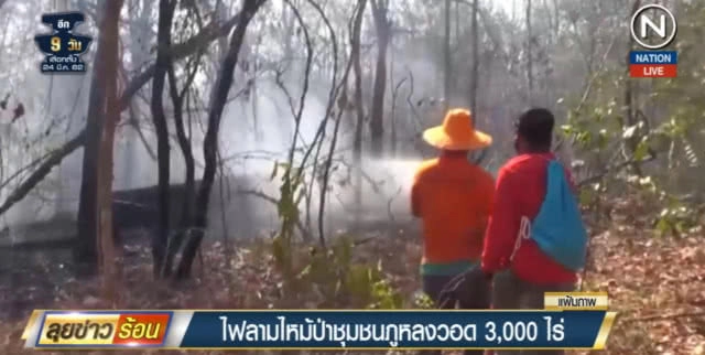 (คลิปข่าว) ไฟไหม้ป่าภูแลนคา ลามเข้าป่าชุมชน "ภูหลง" วอดแล้ว 3 พันไร่