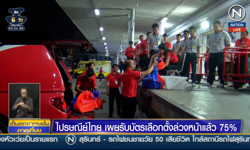 (คลิปข่าว) ไปรษณีย์ไทย เผยรับบัตรเลือกตั้งล่วงหน้าแล้ว 75 %