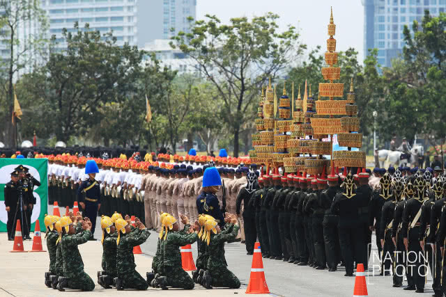 (ประมวลภาพชุด) ขบวนพยุหยาตราสถลมารค การฝึกซ้อมริ้มขบวนที่ 3 แบบรวมการครั้งแรก