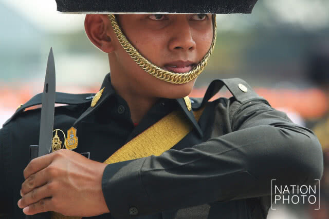 (ประมวลภาพชุด) ขบวนพยุหยาตราสถลมารค การฝึกซ้อมริ้มขบวนที่ 3 แบบรวมการครั้งแรก