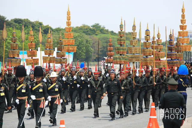 (ประมวลภาพชุด) ขบวนพยุหยาตราสถลมารค การฝึกซ้อมริ้มขบวนที่ 3 แบบรวมการครั้งแรก