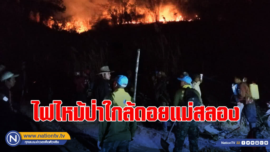 ไฟไหม้ป่าใกล้ดอยแม่สลอง เจ้าหน้าเร่งดับเกือบทั้งคืน