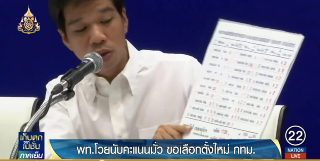 เพื่อไทยโวย!...นับคะแนนมั่ว ขอเลือกตั้งใหม่ กทม.