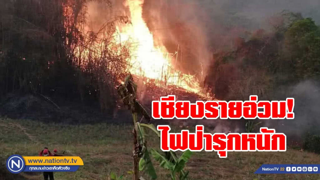 เชียงรายอ่วม! ไฟป่ารุกหนัก เปลวไฟรุนแรง จนท.เสี่ยงชีวิตเข้าดับไฟ