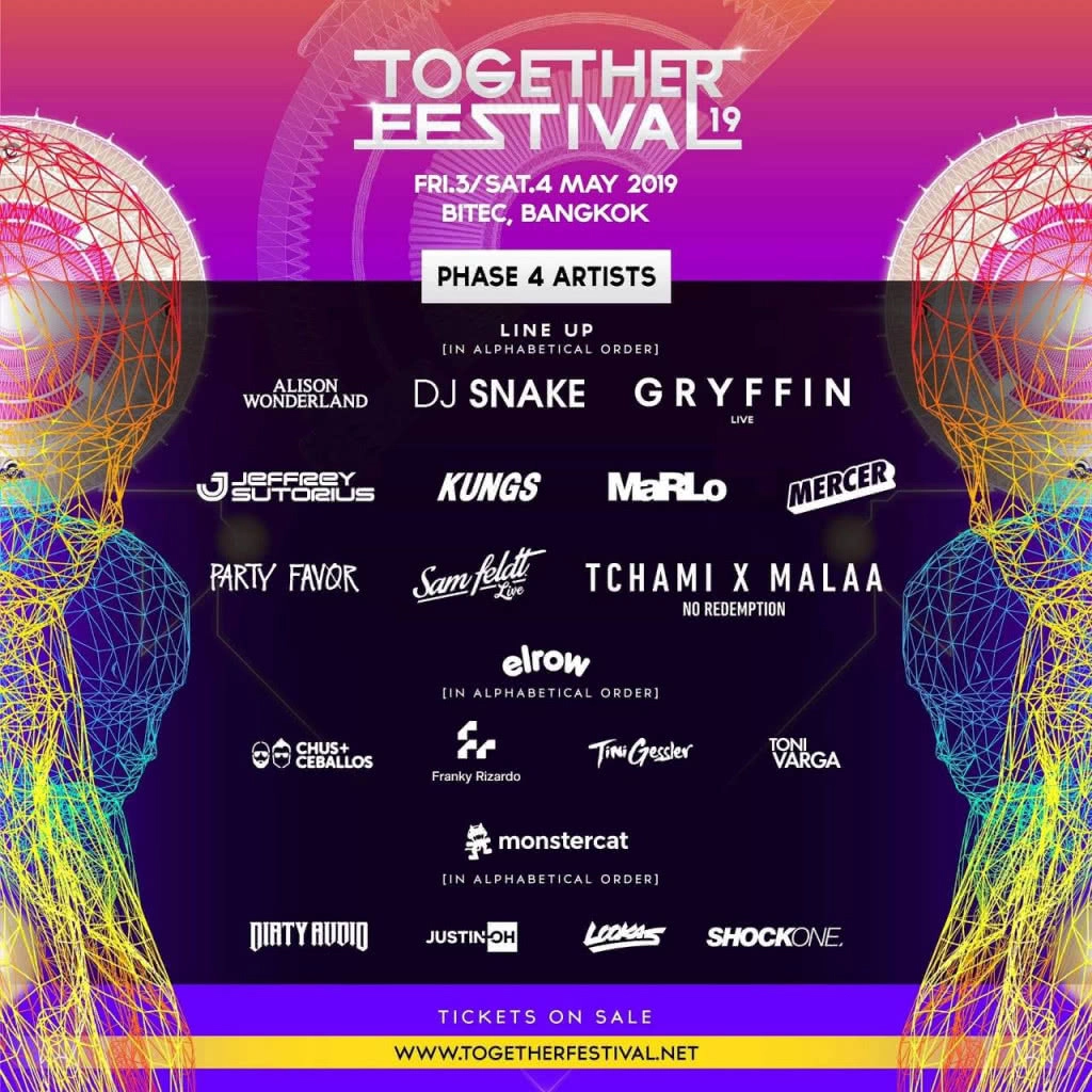 Together Festival 2019 ปาร์ตี้สุดเดือดประกาศ Full Line up แห่งปี!!