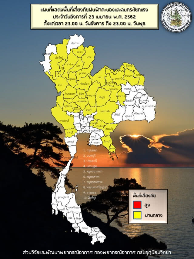 อากาศร้อนทั่วไทย ฝนฟ้าคะนอง 41 จังหวัด