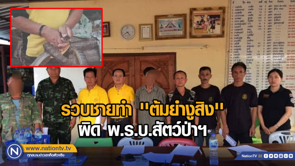 รวบชายทำ​ 'ต้มยำงูสิง'​ ผิด​ พ.ร.บ.สัตว์ป่าฯ