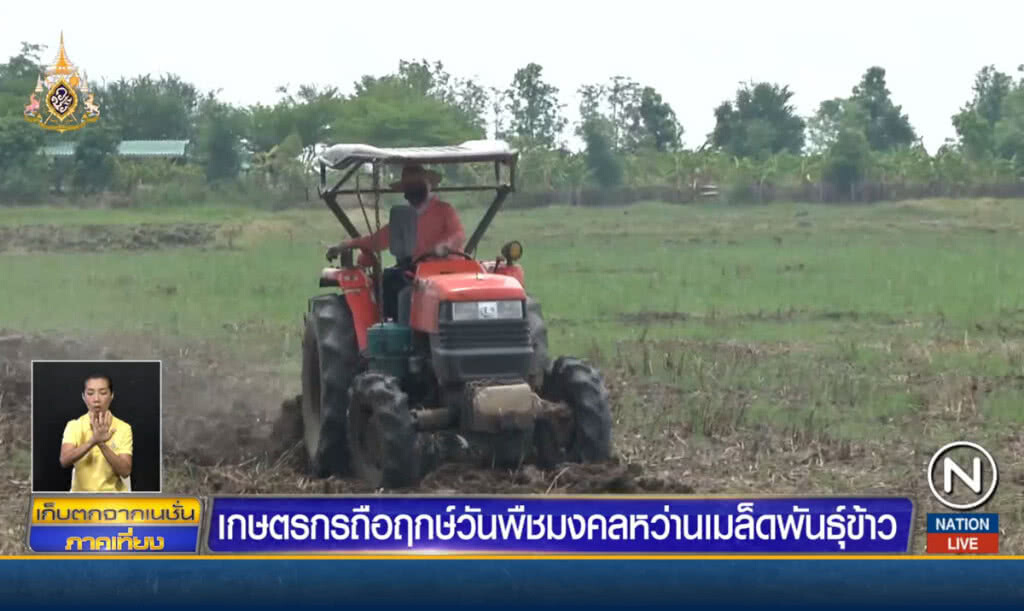 เกษตรกรถือฤกษ์วันพืชมงคล หว่านเมล็ดพันธุ์ข้าว