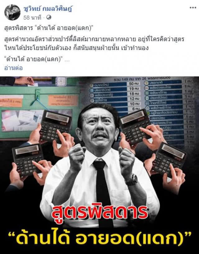 "ชูวิทย์" โพสต์ "ประชาชนไทยทำใจ ประเทศไทยคิดได้สั้นแค่นี้จริงๆ"