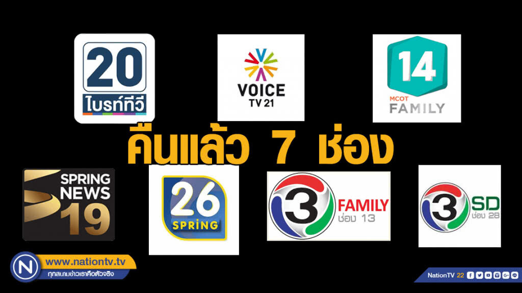 ทีวีคืนใบอนุญาต 7 ช่อง ทีวีคืนใบอนุญาต 7 ช่อง