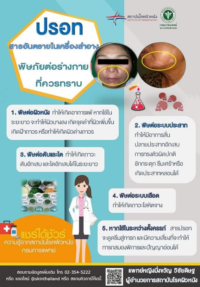 แพทย์ผิวหนังเตือนภัย! อันตรายจากครีมหน้าขาว