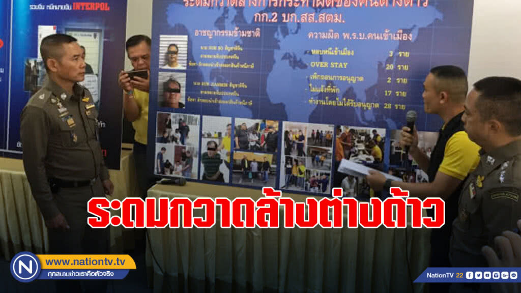 สตม.ระดมกวาดล้างจับกุมต่างด้าว-หลบหนีเข้าเมือง ต่อเนื่อง สตม.ระดมกวาดล้างจับกุมต่างด้าว-หลบหนีเข้าเมือง ต่อเนื่อง
