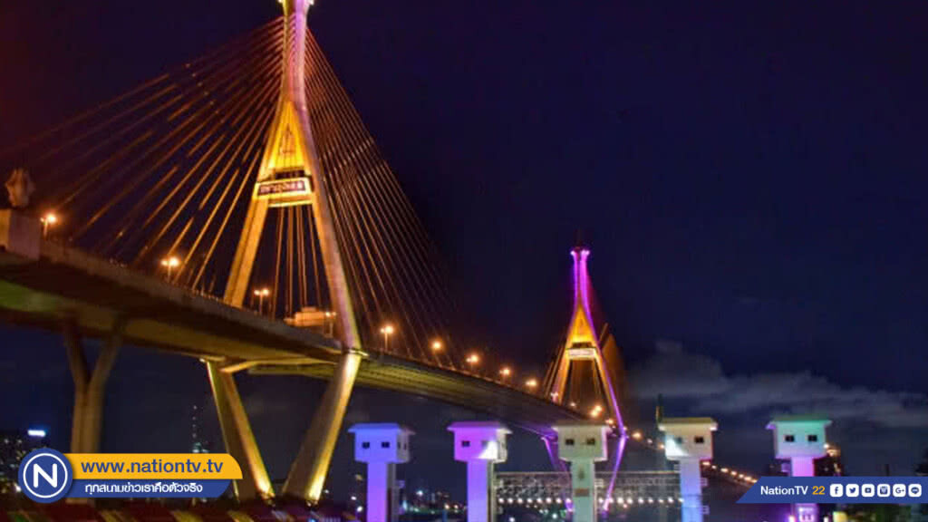 เปิดไฟประดับสะพานข้ามแม่น้ำเจ้าพระยา 13 แห่ง เนื่องในวันเฉลิมฯ สมเด็จพระราชินีฯ