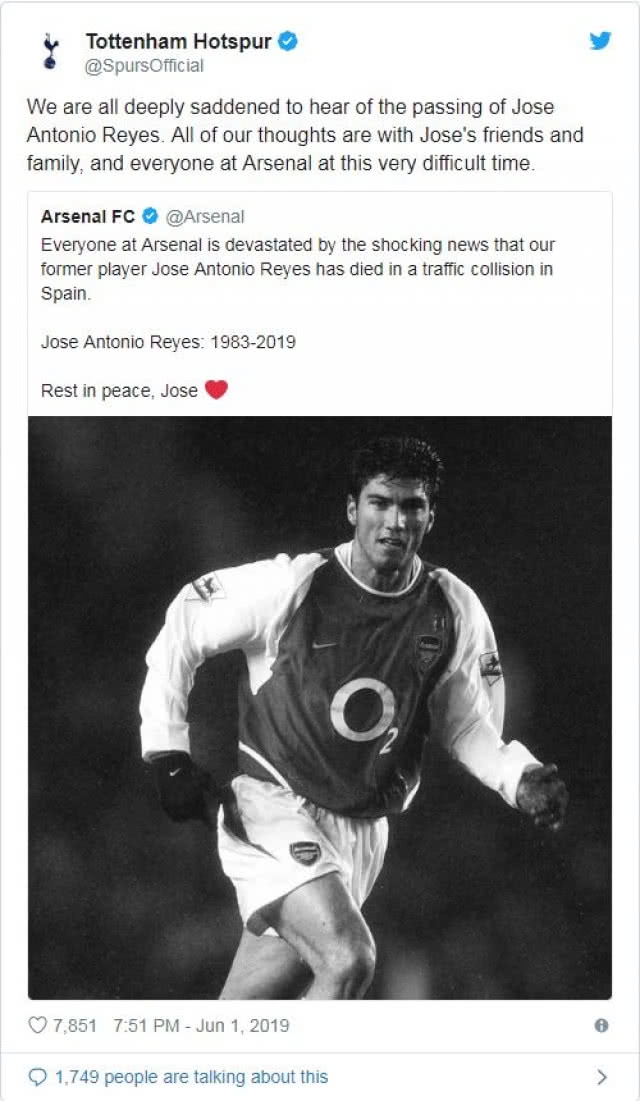 "เซบีญ่า" ออกแถลงการณ์ "เรเยส" ประสบอุบัติเหตุทางรถยนต์เสียชีวิต ที่สเปน