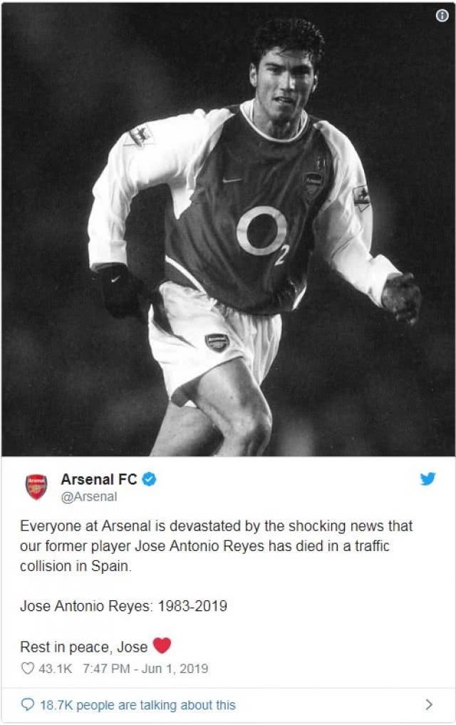 "เซบีญ่า" ออกแถลงการณ์ "เรเยส" ประสบอุบัติเหตุทางรถยนต์เสียชีวิต ที่สเปน