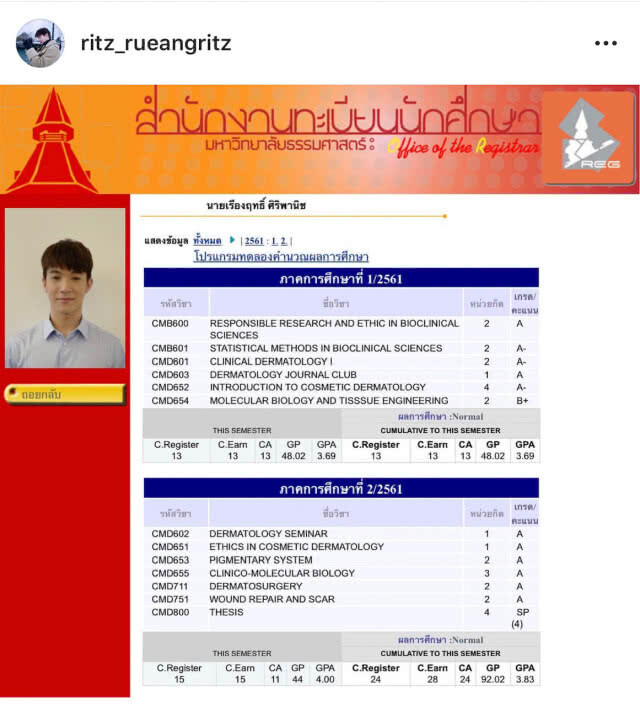 "หมอริท" ขออวด ป.โท 4.00