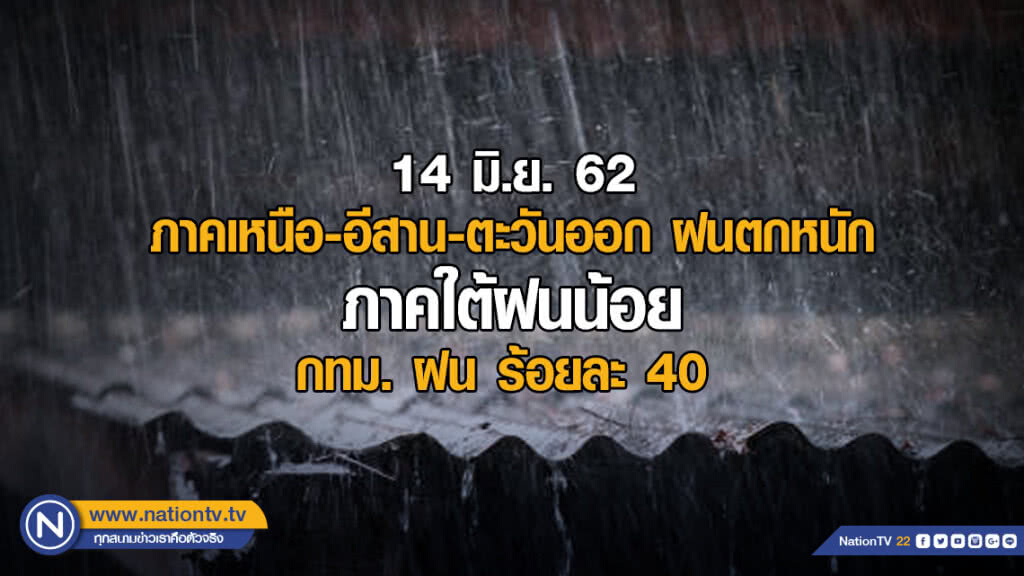 ภาคเหนือ-อีสาน-ตะวันออก ฝนตกหนัก ภาคใต้ฝนน้อย