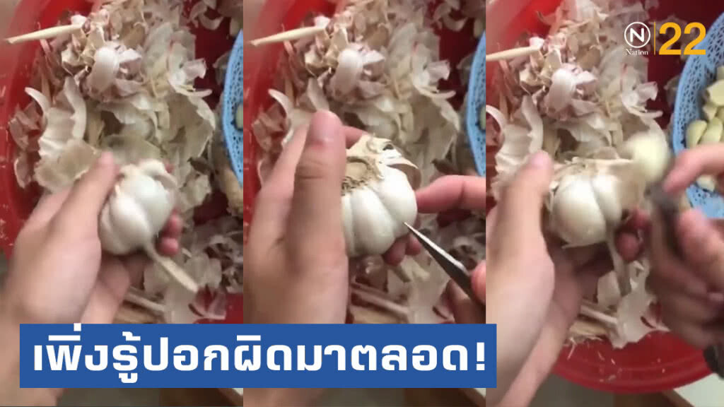 เพิ่งรู้ทำผิดมาตลอด! เปิดเคล็ดลับปอกกระเทียมสุดง่าย เพิ่งรู้ทำผิดมาตลอด! เปิดเคล็ดลับปอกกระเทียมสุดง่าย