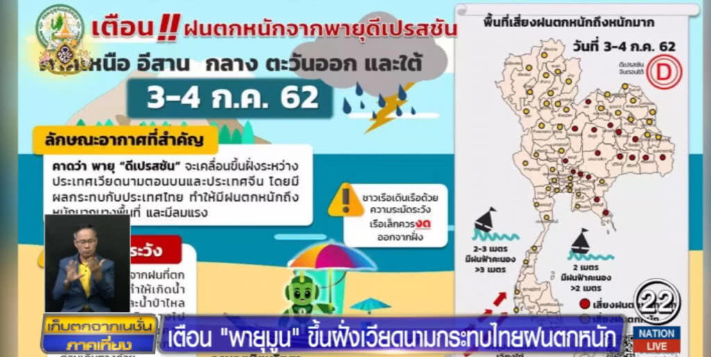 ไทยฝนตกหนัก 3-4 ก.ค.หลัง "พายุมูน" ขึ้นฝั่งเวียดนาม ไทยฝนตกหนัก 3-4 ก.ค.หลัง "พายุมูน" ขึ้นฝั่งเวียดนาม