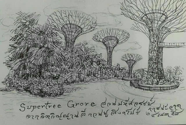จัดแสดงครั้งแรก ภาพวาดลายเส้น ทัวร์อารยสถาปัตย์ ร้อยเอ็ดเจ็ดย่านน้ำ