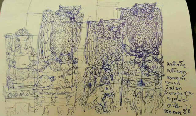 จัดแสดงครั้งแรก ภาพวาดลายเส้น ทัวร์อารยสถาปัตย์ ร้อยเอ็ดเจ็ดย่านน้ำ