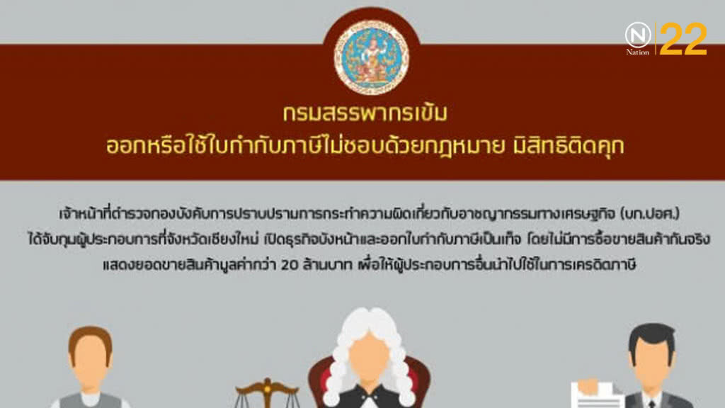 กรมสรรพากรเข้ม ออก–ใช้ใบกำกับภาษีไม่ชอบด้วยกฎหมายมีสิทธิติดคุก กรมสรรพากรเข้ม ออก–ใช้ใบกำกับภาษีไม่ชอบด้วยกฎหมายมีสิทธิติดคุก
