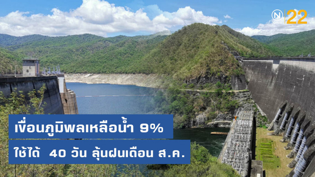 เขื่อนภูมิพล​เหลือน้ำ​ 9% ใช้ได้​  40​ วัน​ ลุ้นฝนเดือน​ ส.ค.​