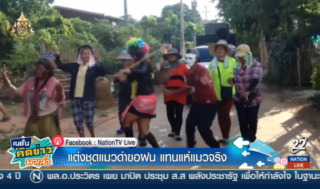 แต่งชุดแมวดำขอฝน แทนแห่แมวจริง แต่งชุดแมวดำขอฝน แทนแห่แมวจริง