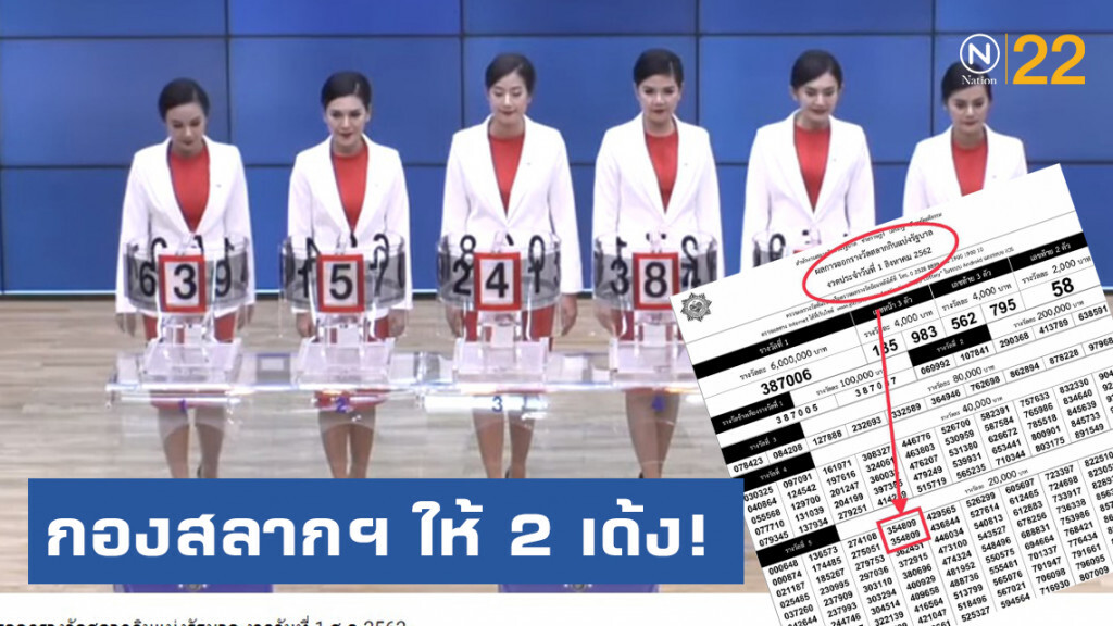 กองสลากฯตอบแล้ว! รางวัลที่5 งวด1ส.ค.62 ออกซ้ำ! รับ 2 เด้ง กองสลากฯตอบแล้ว! รางวัลที่5 งวด1ส.ค.62 ออกซ้ำ! รับ 2 เด้ง