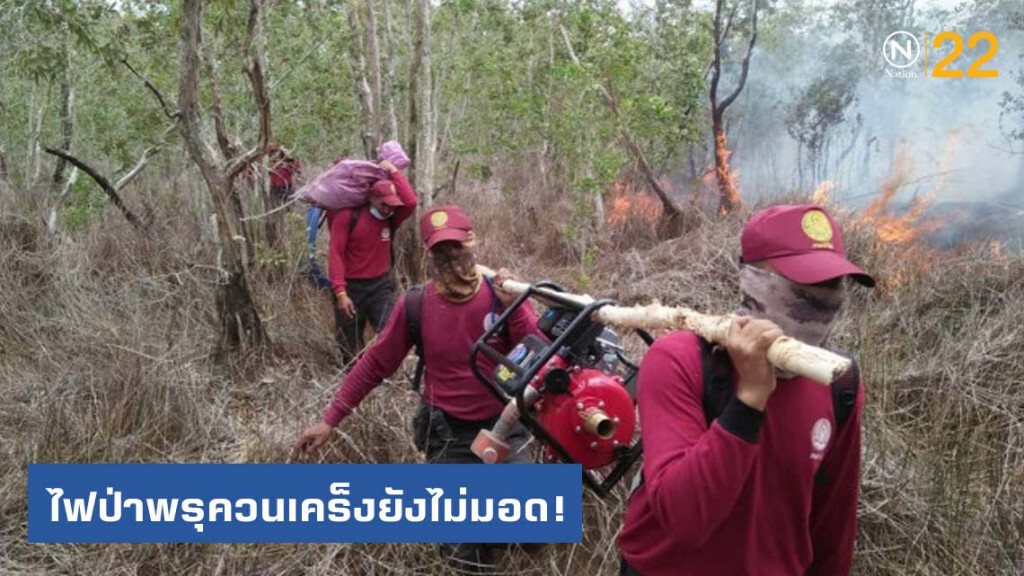 ไฟป่าพรุควนเคร็ง​ยังไม่มอด​ จนท.เฝ้าระวังใกล้ชิด