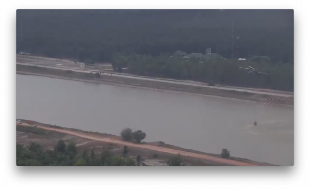 เปิดภาพปฏิบัติการทางอากาศ MI-17 ดับไฟป่าพรุ
