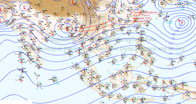 กรมอุตุฯ ประกาศ "ฝนตกหนักและคลื่นลมแรงบริเวณภาคใต้และภาคตะวันออก" ฉบับสุดท้าย!