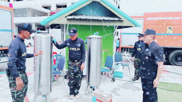 รพ.สุรินทร์ พ้นวิกฤตขาดน้ำ นทพ. เสริมระบบกรองน้ำเพื่อความสะอาด