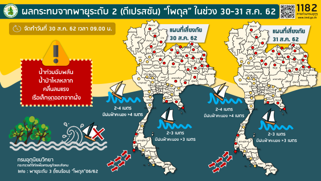 ศูนย์กลางพายุ "โพดุล" แช่อยู่ อีสาน